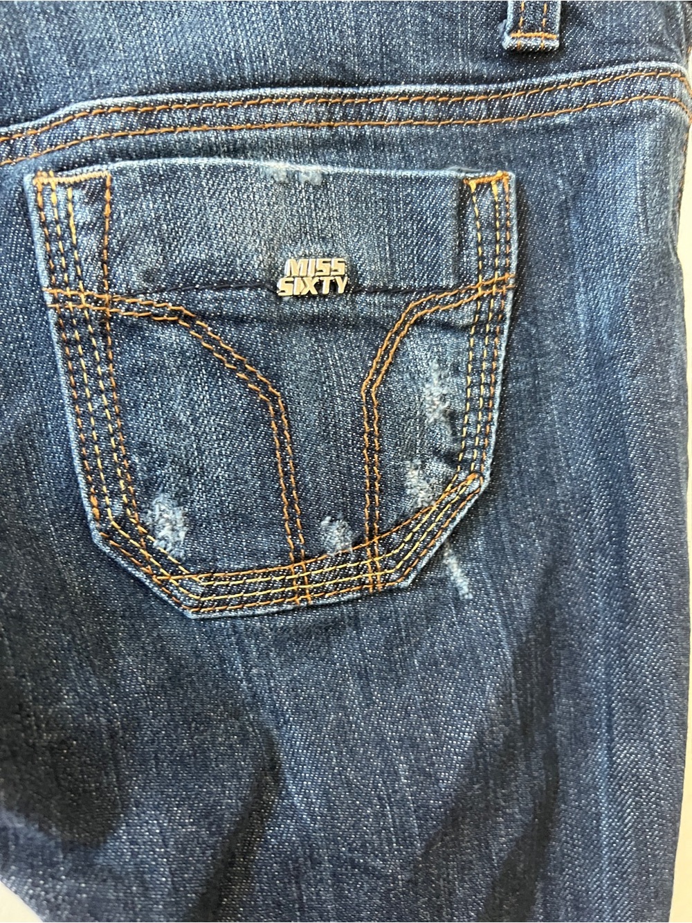 Miss Sixty Vintage Y2K bootcut low riseDark Blue Bootcut Jeans with Flap Pockets - Picture 4 of 11